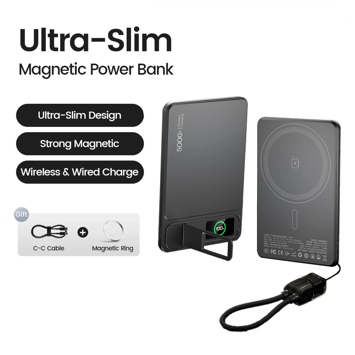 10000mAh Magnetic Powerbank 20W Fast Charing  For MagSafe Сoьpatible with iPhone
