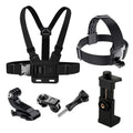 6-in-1 Action Camera Kit Mobile Phone Head Strap Chest Strap Mount Adjustable for Dji Action 6 5Pro Smartphone Holder Kit