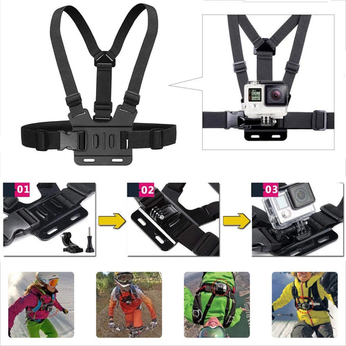 6-in-1 Action Camera Kit Mobile Phone Head Strap Chest Strap Mount Adjustable for Dji Action 6 5Pro Smartphone Holder Kit