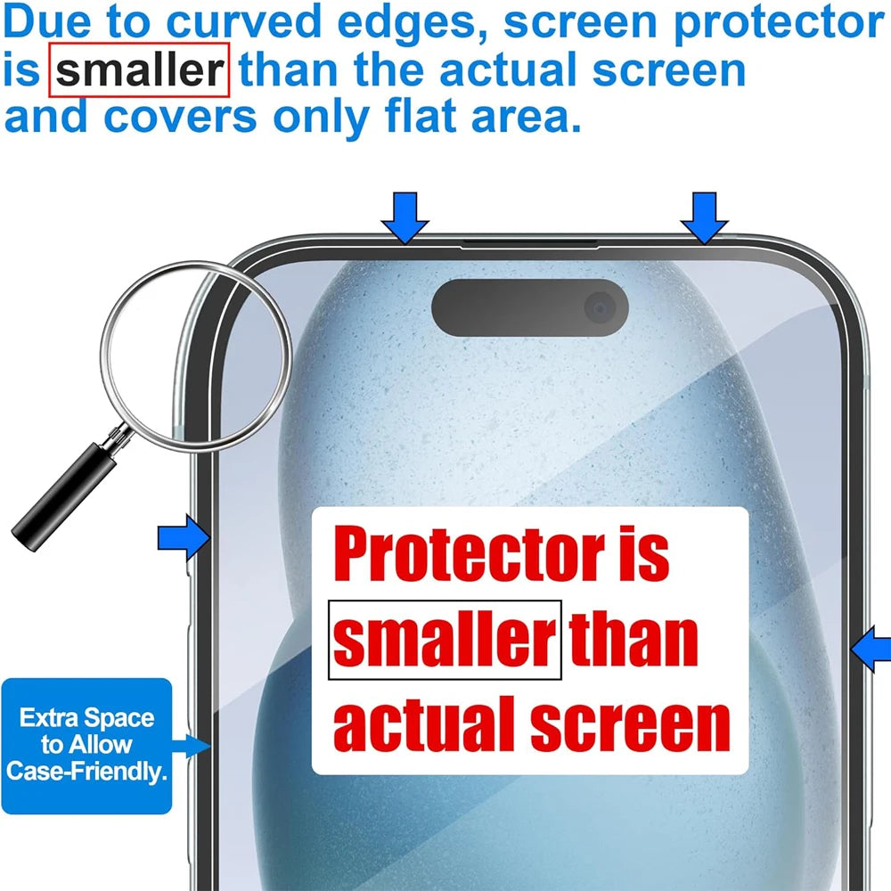 Glass Film For iPhone 13 - 18 Screen Protector compatible with iPhone