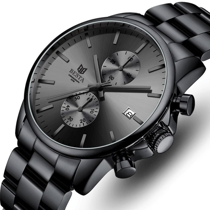 Black stainless steel men’s chronograph watch Cheetah