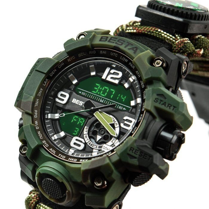 Men’s Tactical Watch Besta Military with Compass (Waterproof & Shockproof) - Image 2
