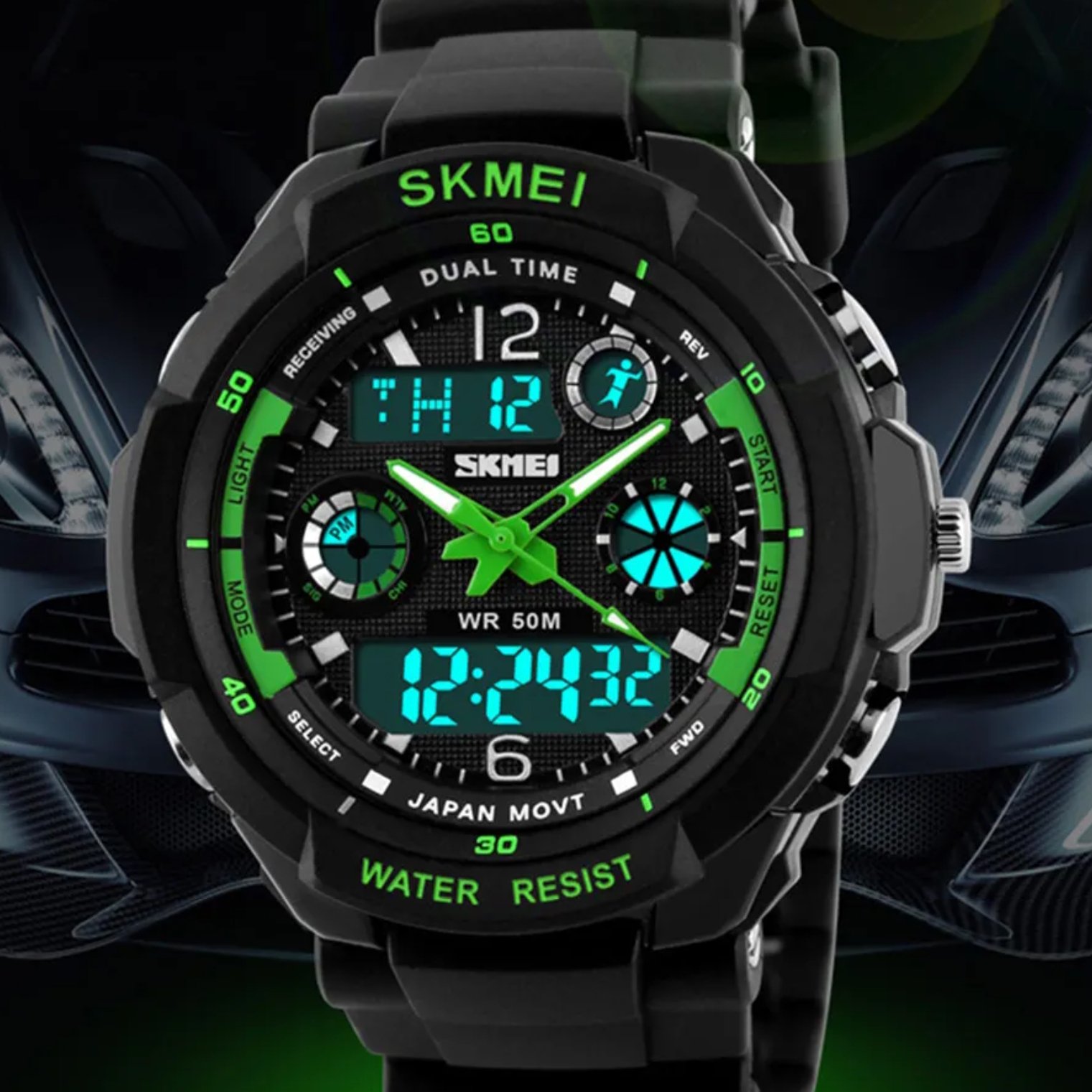 Skmei S-Shock Green 0931 - Image 2